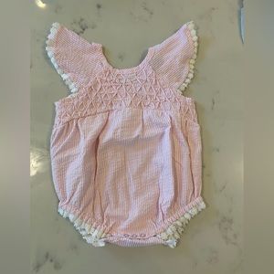 New with Tags!!! Monica + Andy Pink Seersucker Bubble Outfit Size 12-18 mos